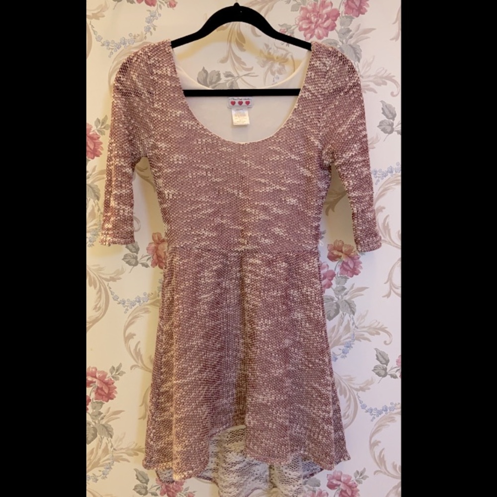 Three Pink Hearts High Low Dress